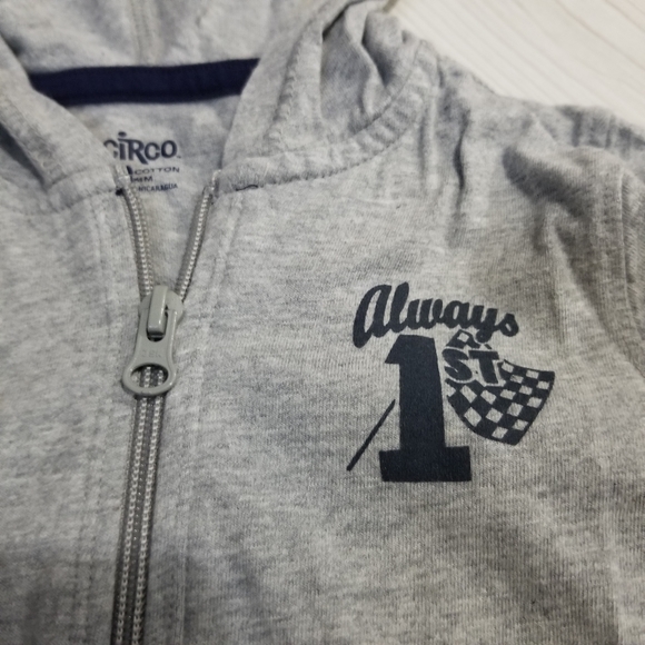 Circo Lightweight gray hooded zip jacket Size 24mo - Picture 2 of 3